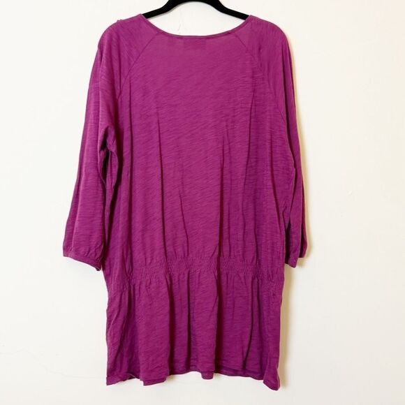 Avenue Boho Peasant Top Raspberry Crochet Trim Scoop Neck Smocked Waist, 18/20 - Picture 2 of 9